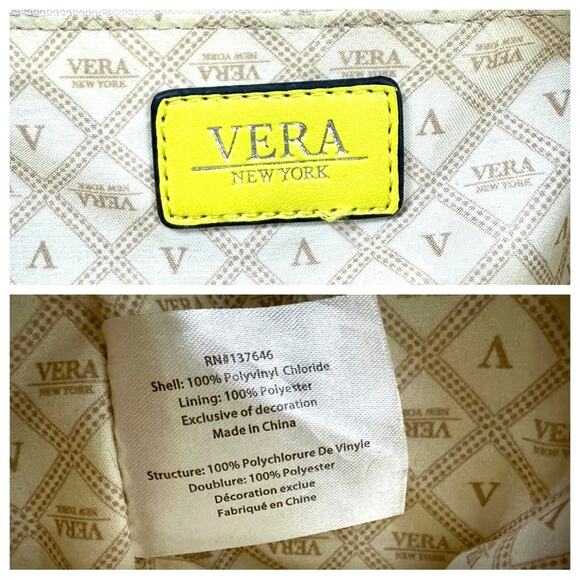 Vera New York Elisa yellow snakeskin studded shoulder tote - Picture 6 of 9